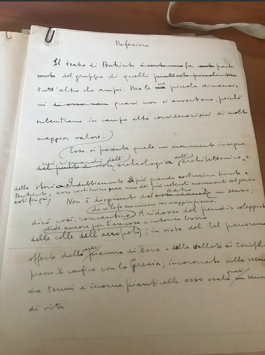 Handwritten paper by Luigi Maria Ugolini